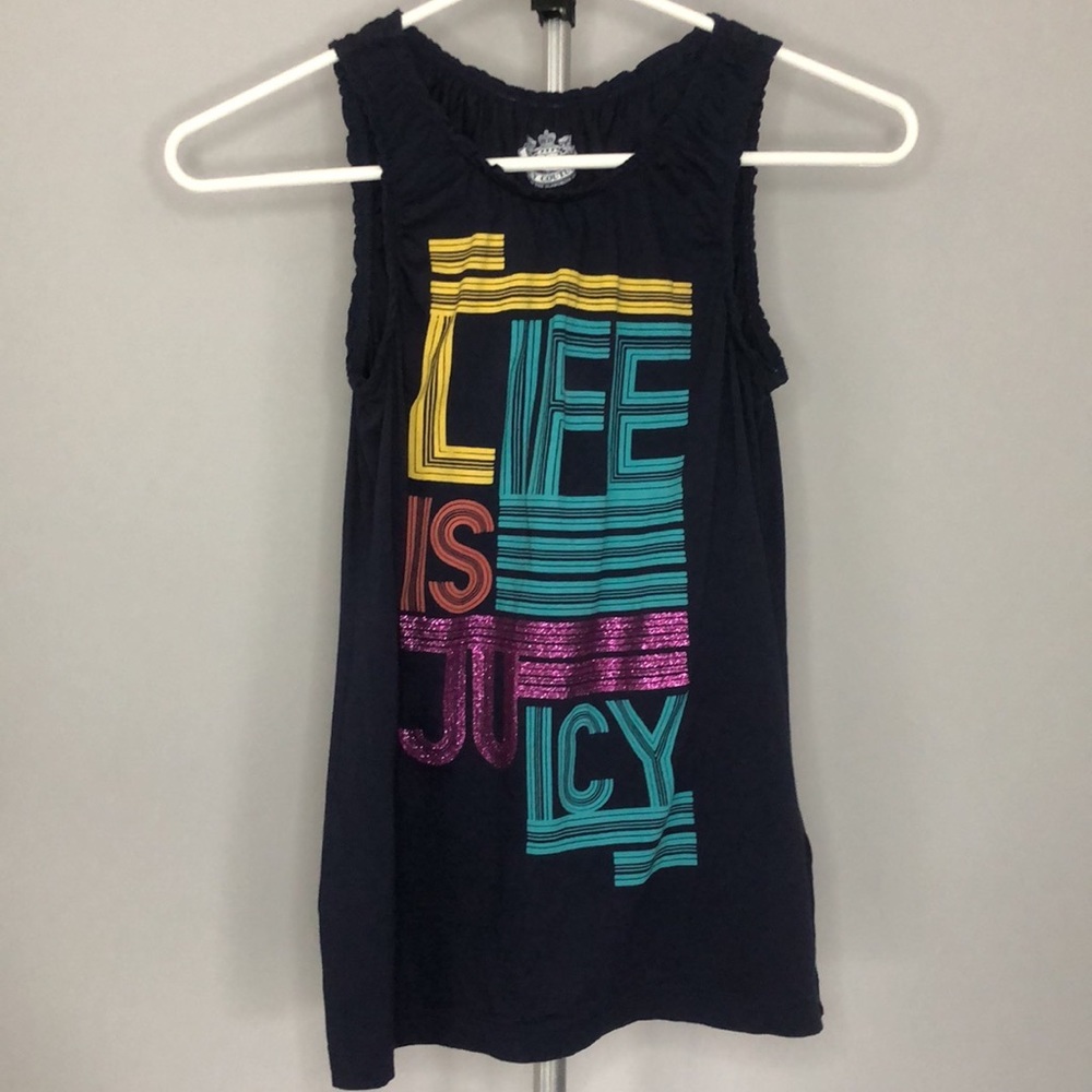 Juicy Couture Navy Blue Tank Top Size 12 Life is Juicy